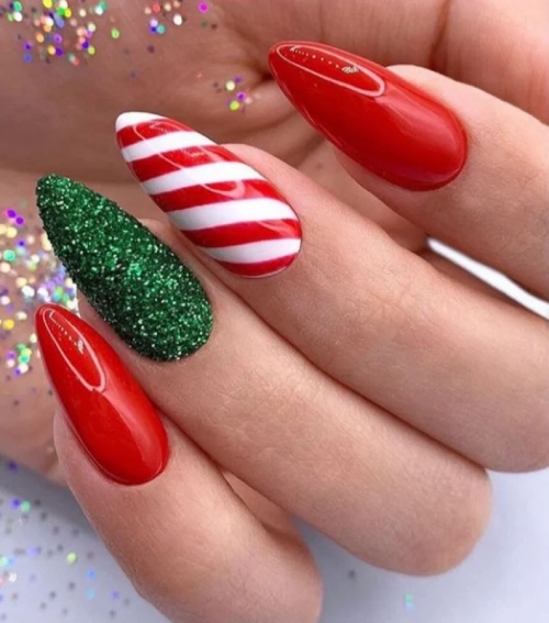 Christmas Holiday Red Green Glitter