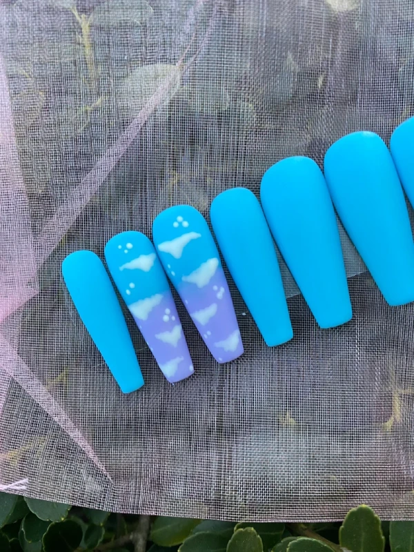 light blue nail designs