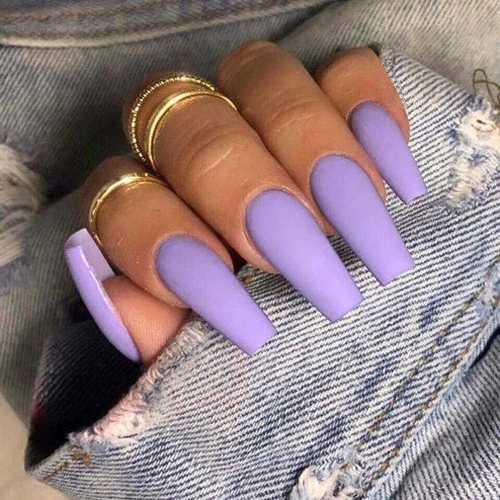 coffin purple nail designs