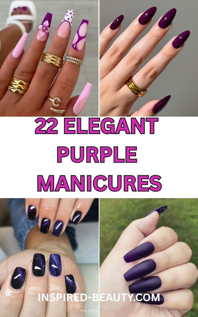 cute purple nail art ideas