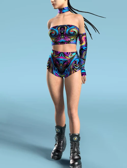 Rave Festival High Waisted Shorts Outfit