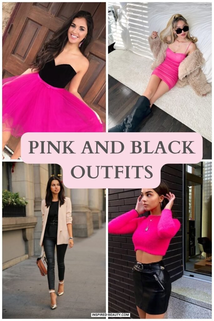 pink and black outfit ideas