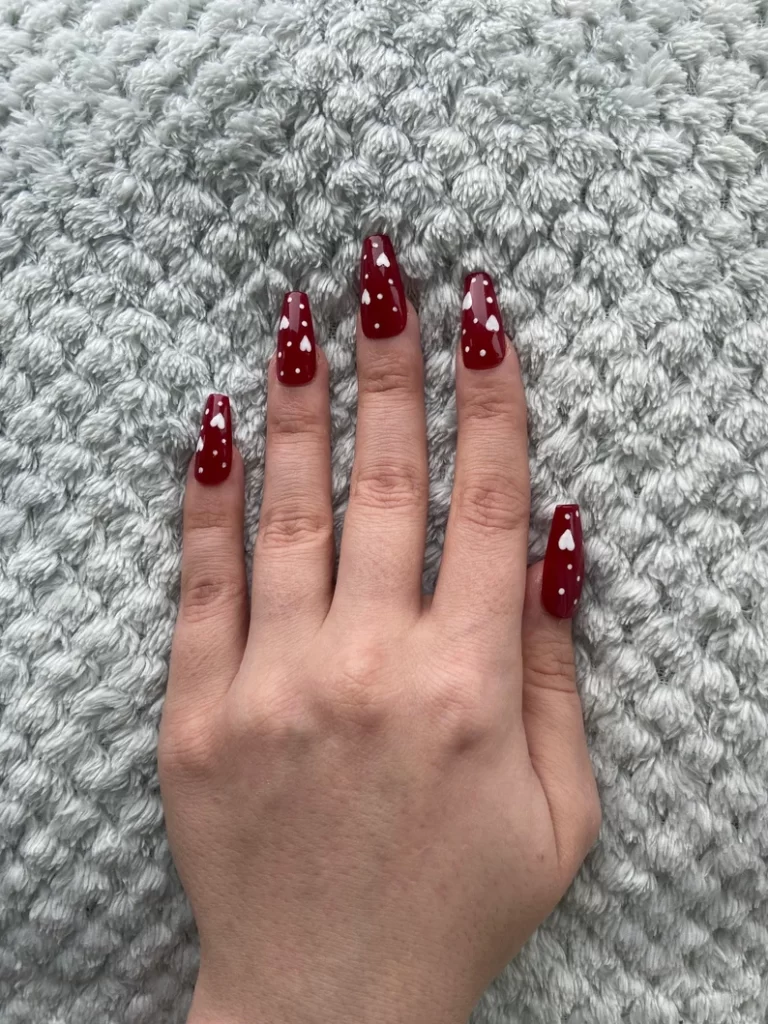 red and white nails