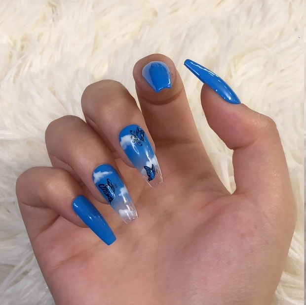 Blue Ombre Nails