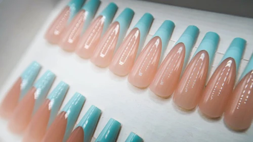 Pastel Blue French Tip Press On Nails