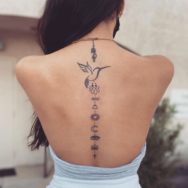 cute spine tattoo idea