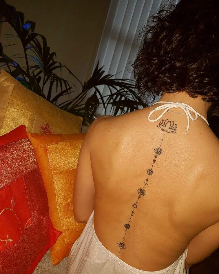 Chakra spine tattoo