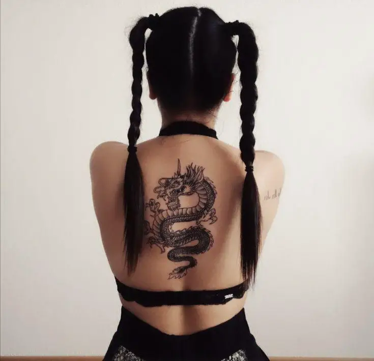 dragon feminine tattoo idea