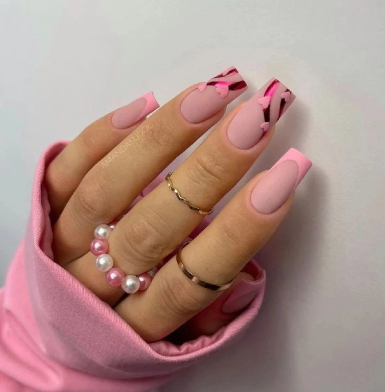Romantic Soft Pink Matte Nails