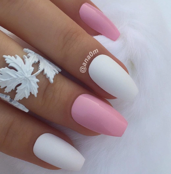 Pink and White Nail Combo