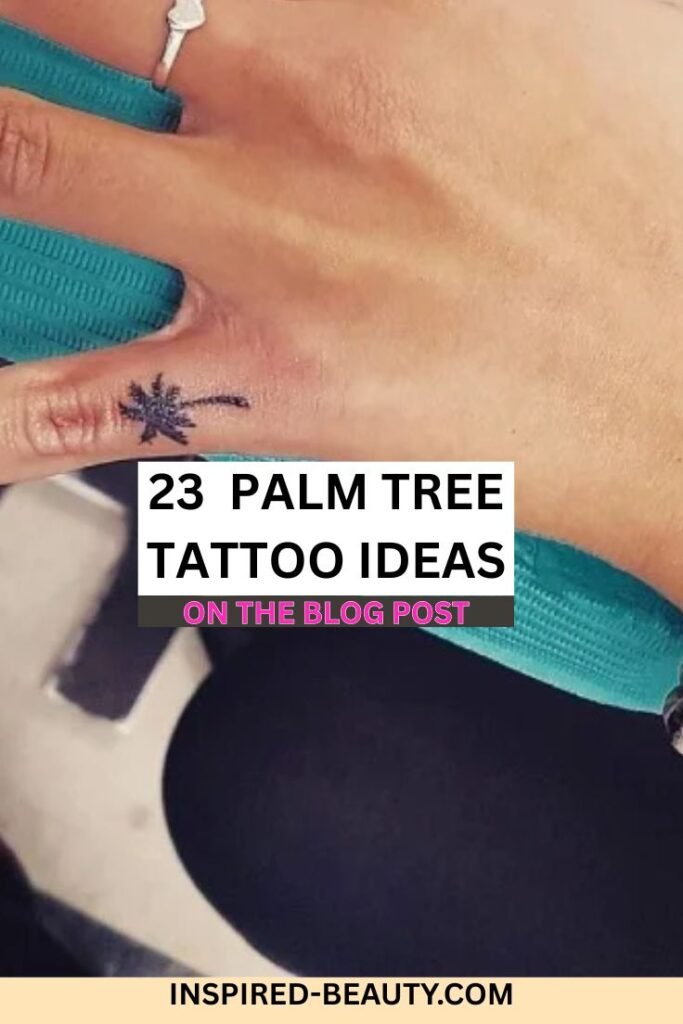 23 palm tree tattoo idea for women