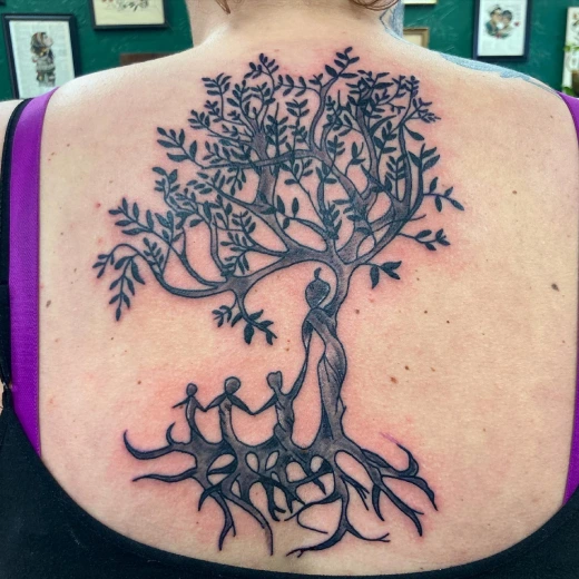 family tree tattoo with names for girls