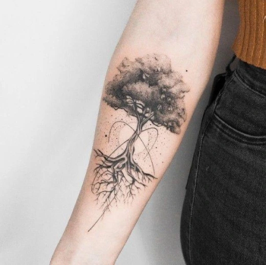 woman tree of life tattoo