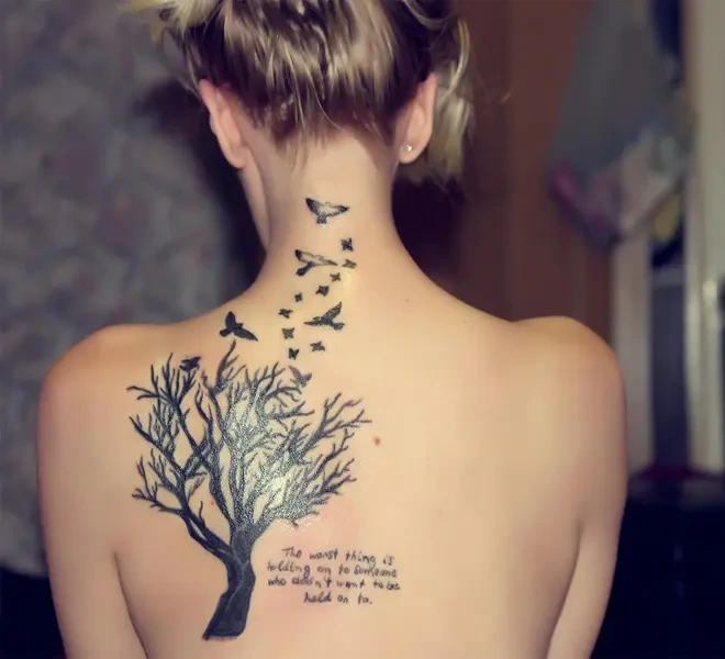 Meaningful Upper Back Tattoo