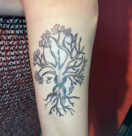 Maple Leaf Tree Tattoo