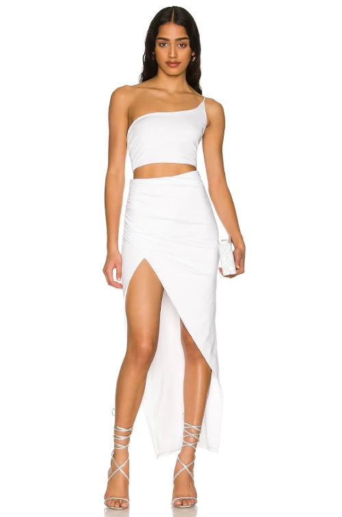 white Maxi Skirt Set