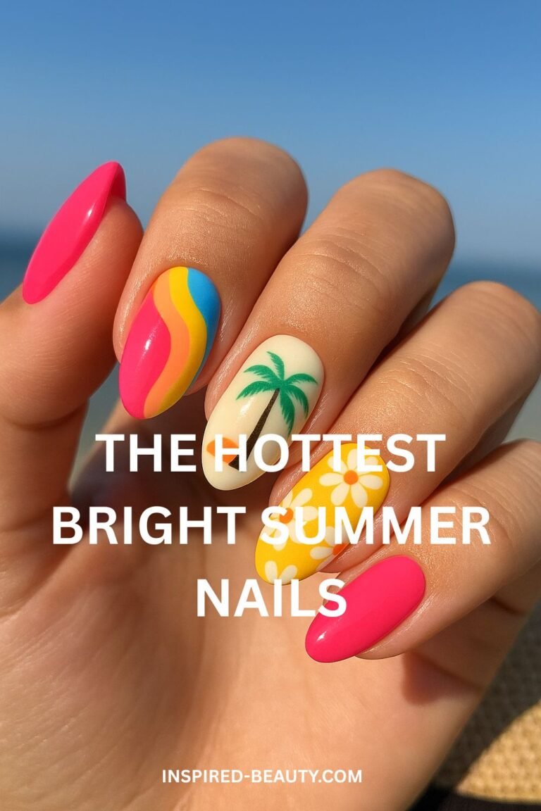 hot bright summer nail art idea