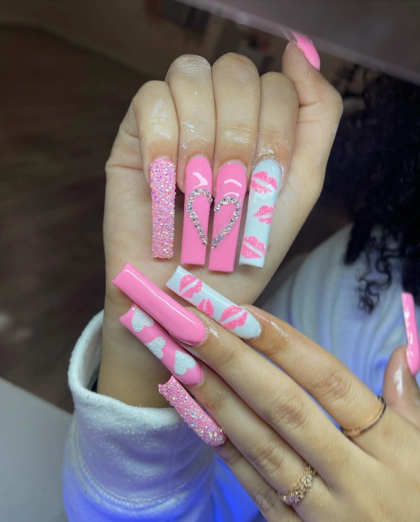 pink pretty nail