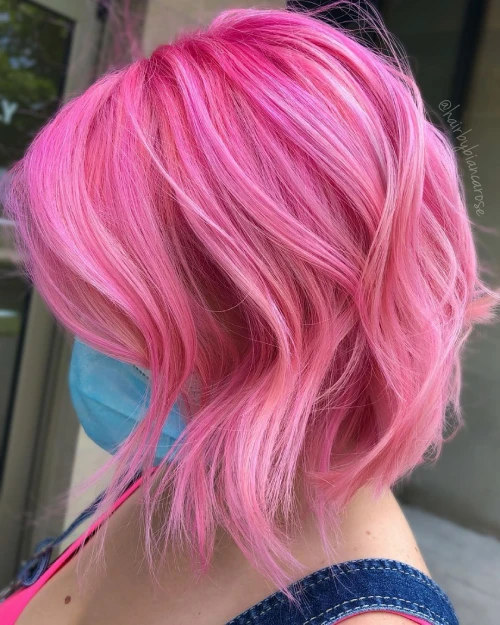 Pink Hairstyles for Medium Hair