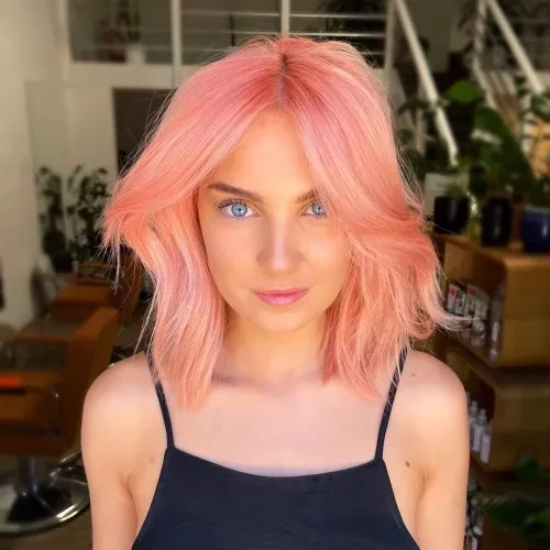 Pink Hairstyles for Medium Hair