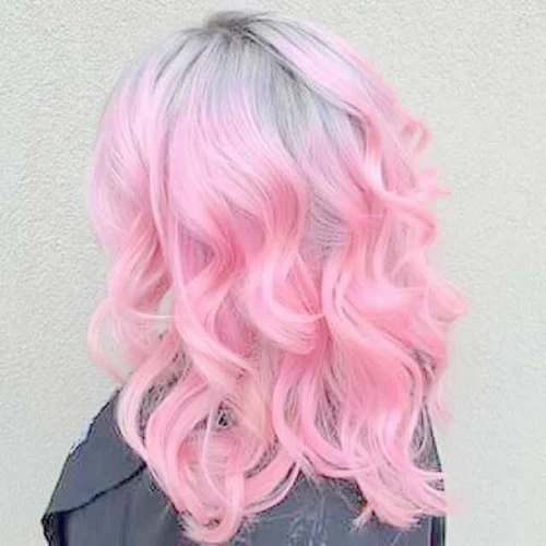 Gray and pink pastel wavy light stunning hair color