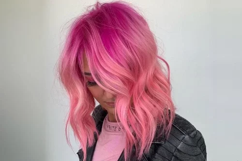 Bright and light pink ombre pastel color