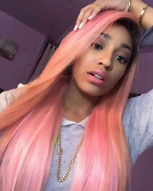 Orange Pink Long Hair