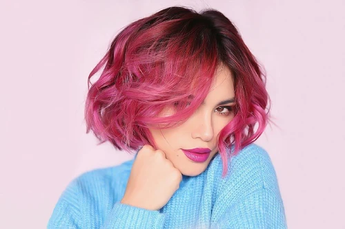 Pink Hairstyles for short hair