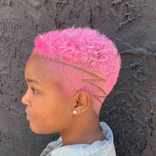 Pink Hairstyles Black girls