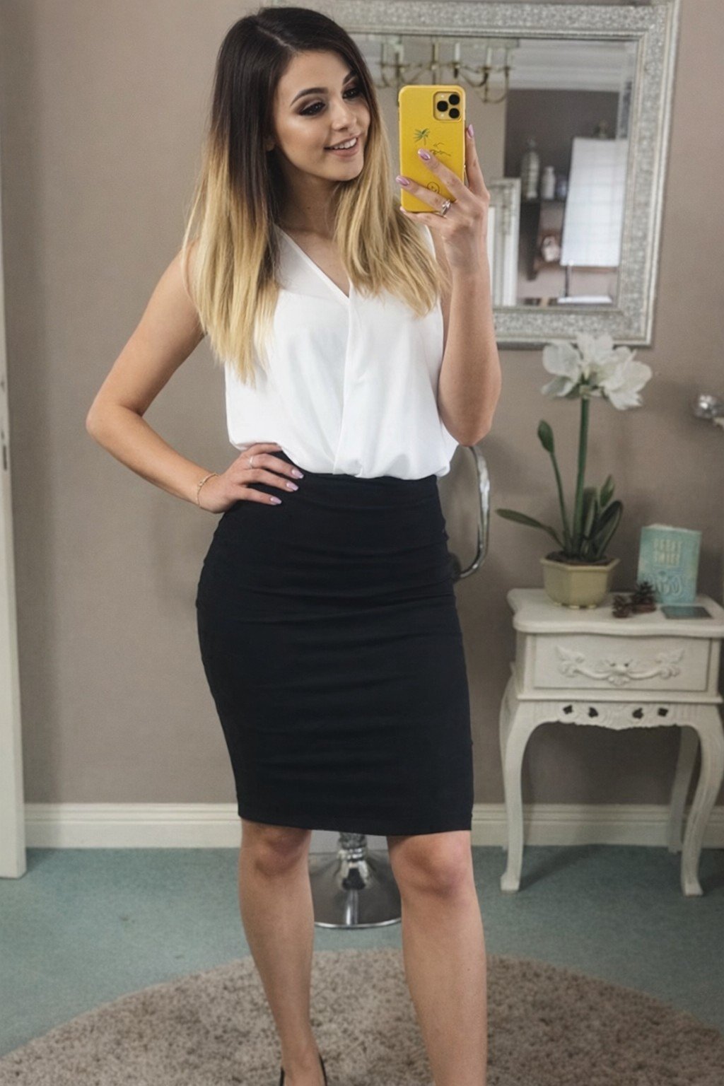 Stretch Office Pencil Skirt High Waist