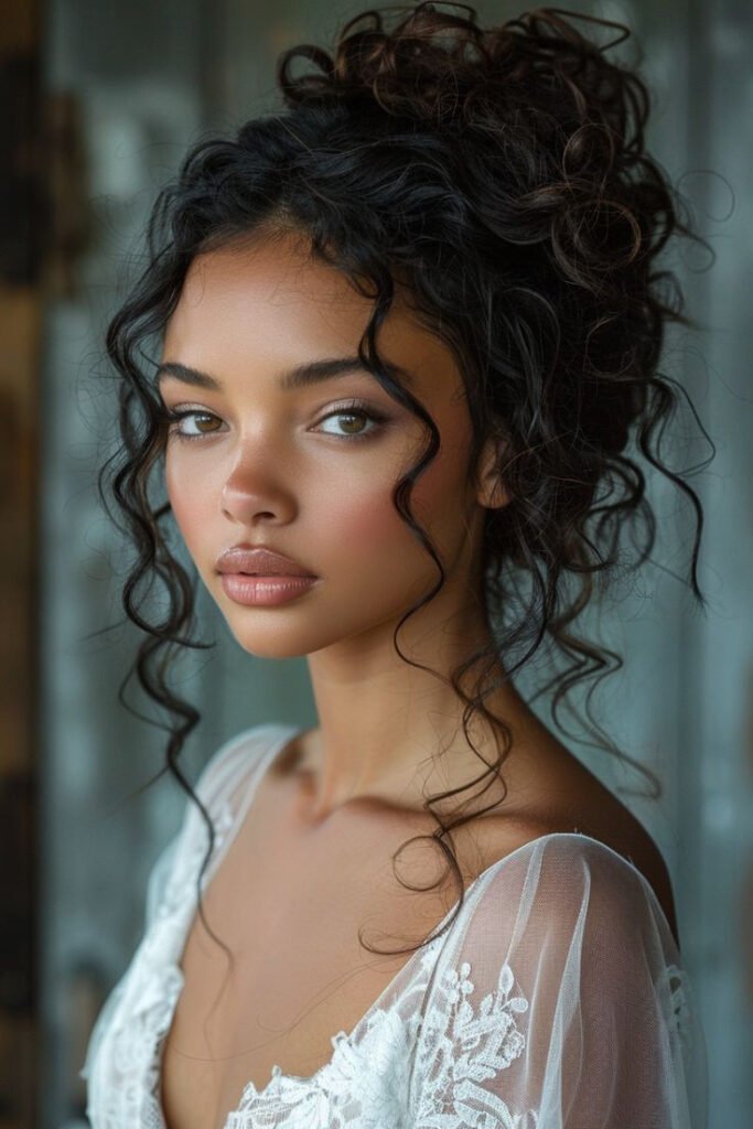 curly hairstyle for wedding day