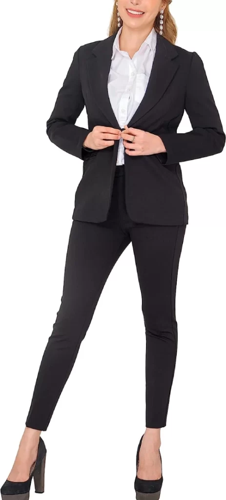 Business Blazer Pant Suit Set for Work