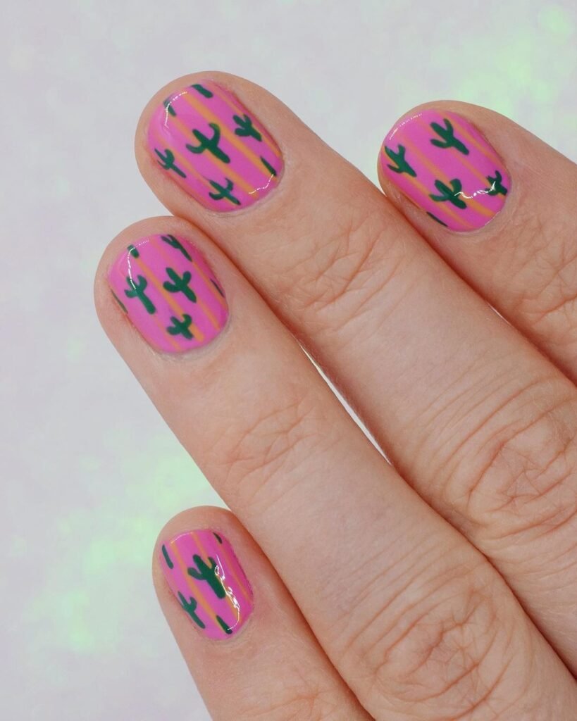 Cactus neon nails