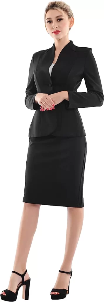 Women's Formal Office Business Work Jacket Skirt Suit Set