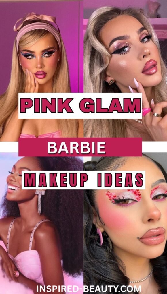 pink glam barbie makeup idea cover image.