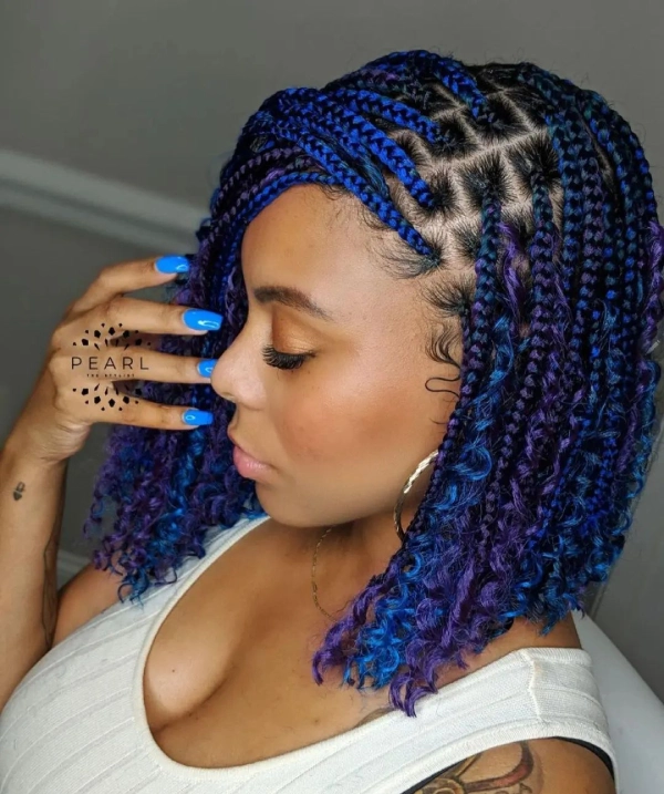 blue box braids