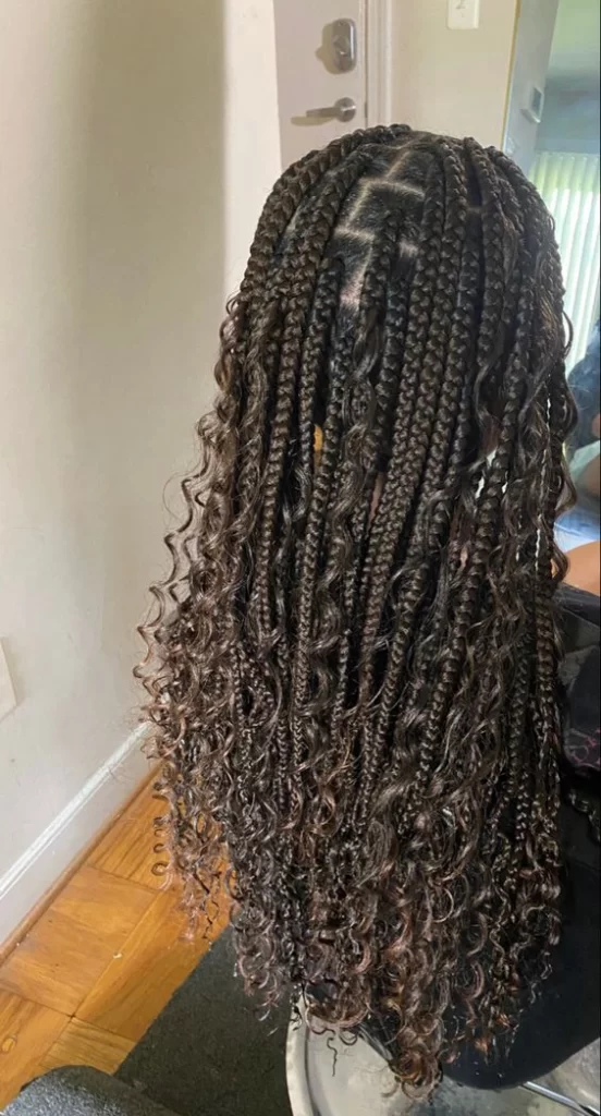 goddess braids with curls