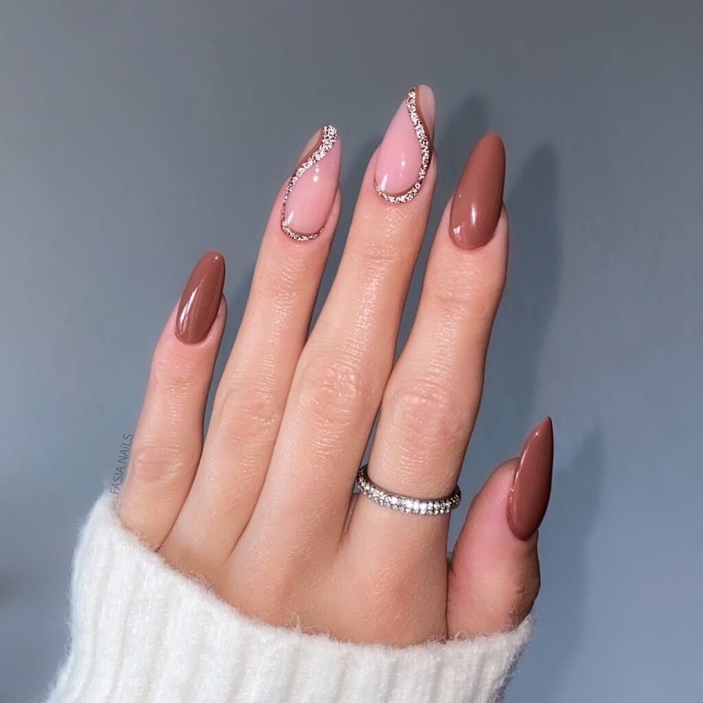 Elegant Fall Nails In Brown Color