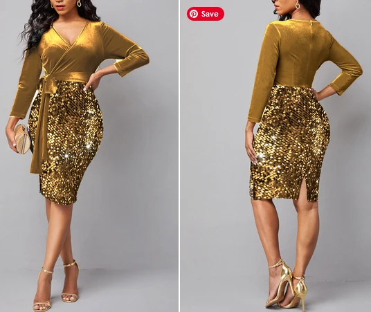 Black and gold party dress