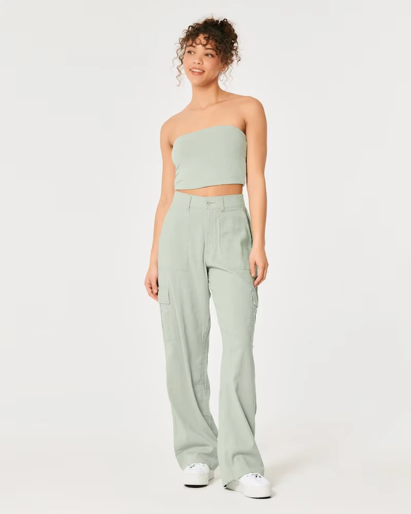 hollister green cargo pants