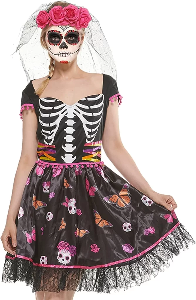 Sugar Skull Dia De Los Muertos Dress Costumes