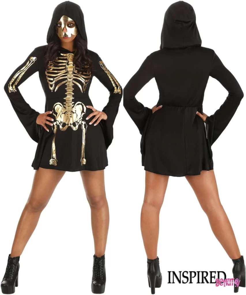 Women's Gilded Skeleton Dress Costume