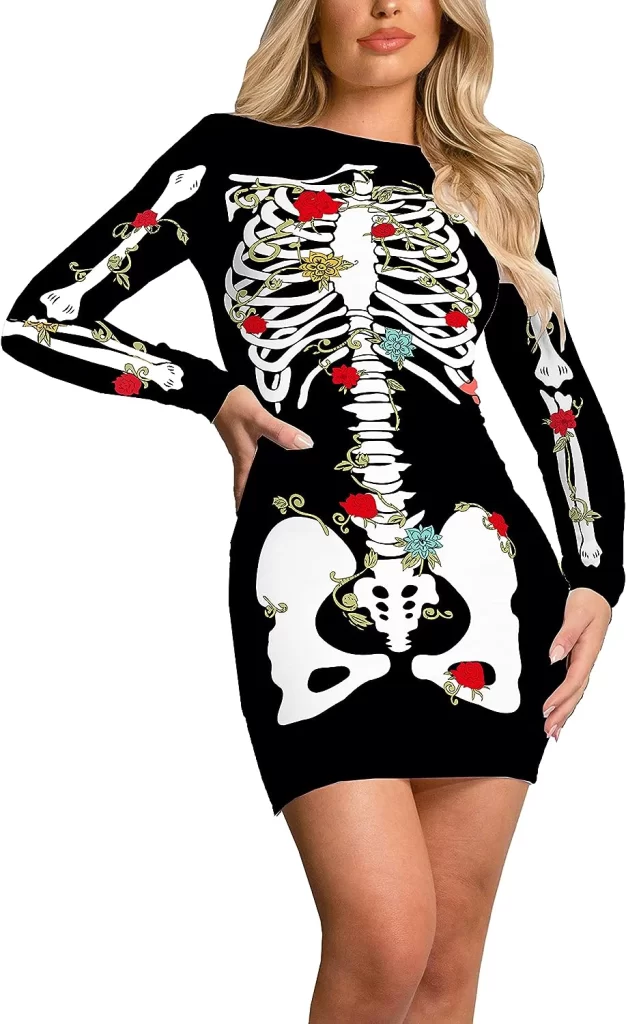 Womens Halloween Costume Dress Slim-Fit Stretchy Bodycon Dresses