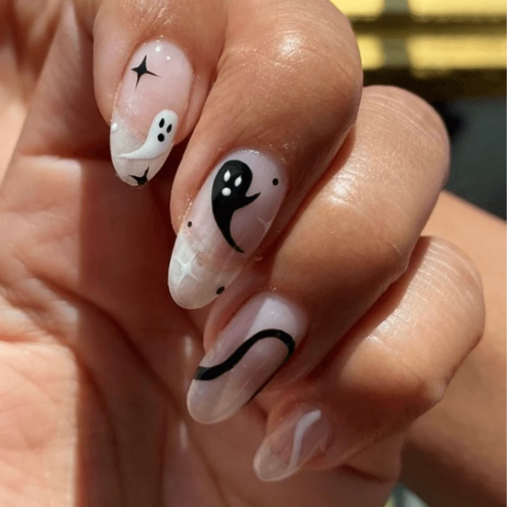 French Tip Ghost Nails