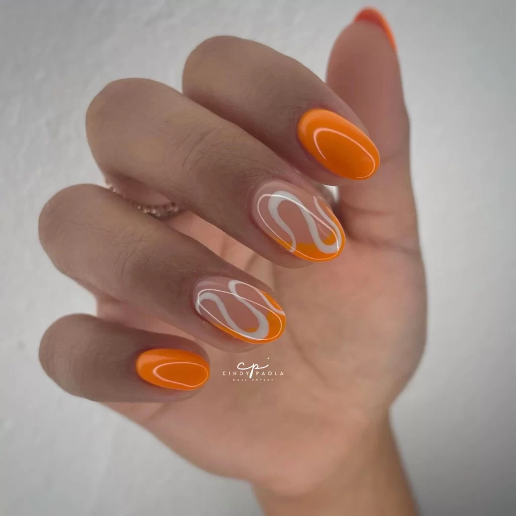 orange gell fall nails