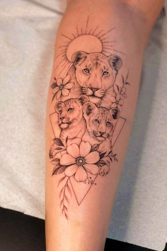 family of lion tattoo