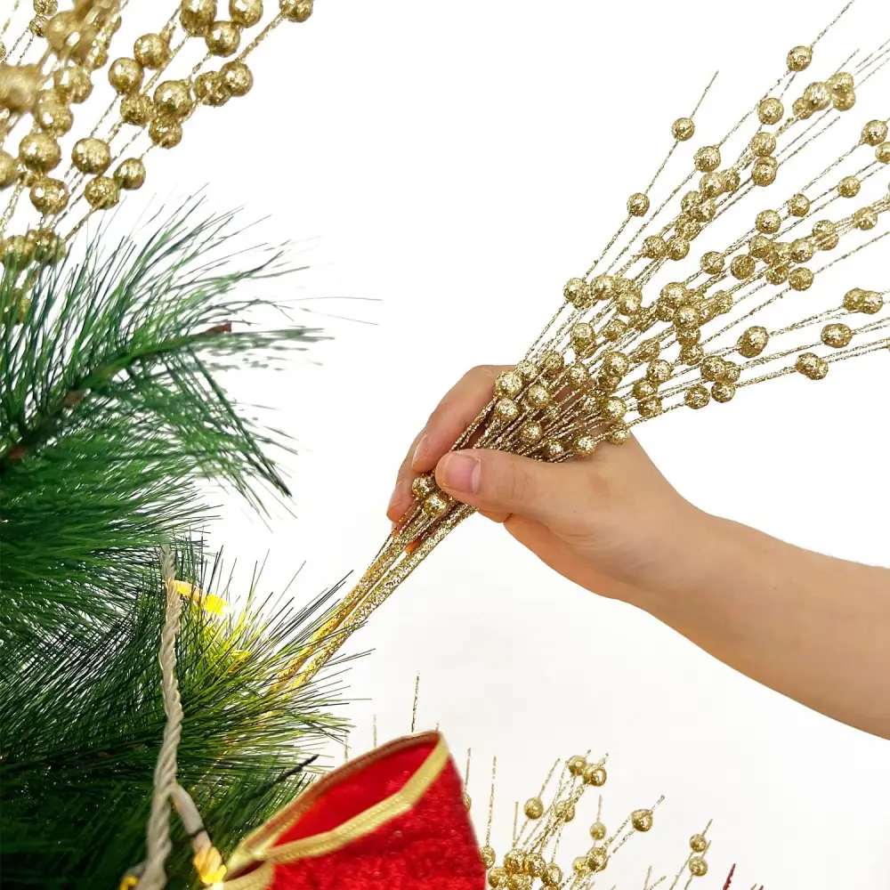 Artificial Glitter Berry Stem Decorations