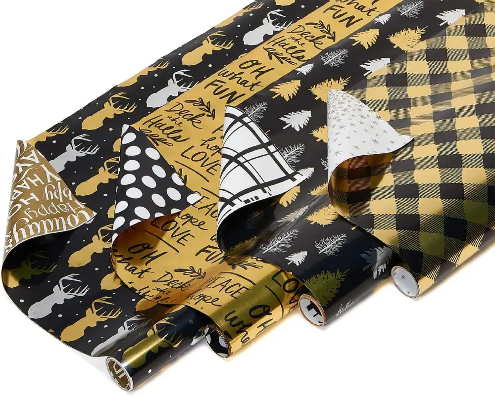 Gold and Black Xmas Wrapping paper