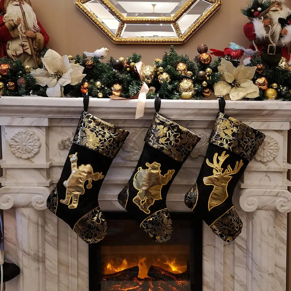 Luxury Gold Christmas Stockings