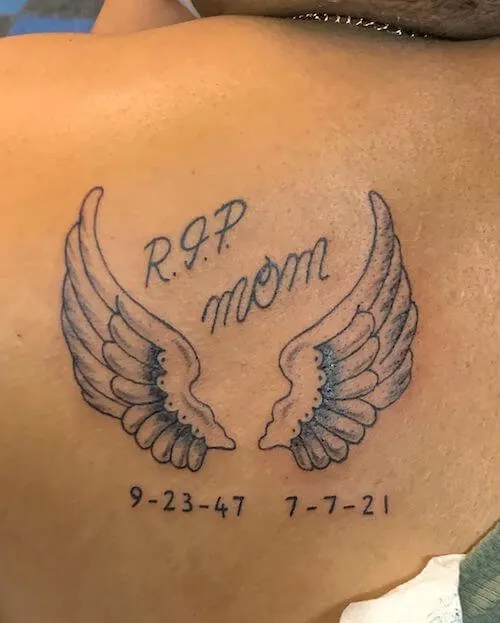 Memorial Tattoo Ideas With Wings